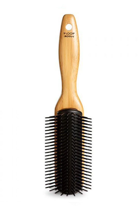 Sam Villa Signature Series 9 Row Finishing Brush made from wood.